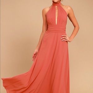 Lulu’s | Coral High Neck Dress